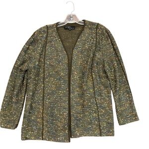 Jill Stern Wearable Art Multicolor Knit Cardigan XL